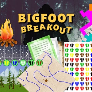 Escape Room Game Printable | Family Adventure Puzzle Game | Kids DIY Escape Game Activity | Bigfoot Breakout