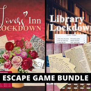 Escape Game Bundle | 2-Pack Printable Escape Room | Lovers&#39; Inn Lockdown and Library Lockdown
