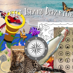 Escape Room Game | Printable Tropical Island Escape Kit | DIY Escape Puzzle Activity | Deserted Island Departure