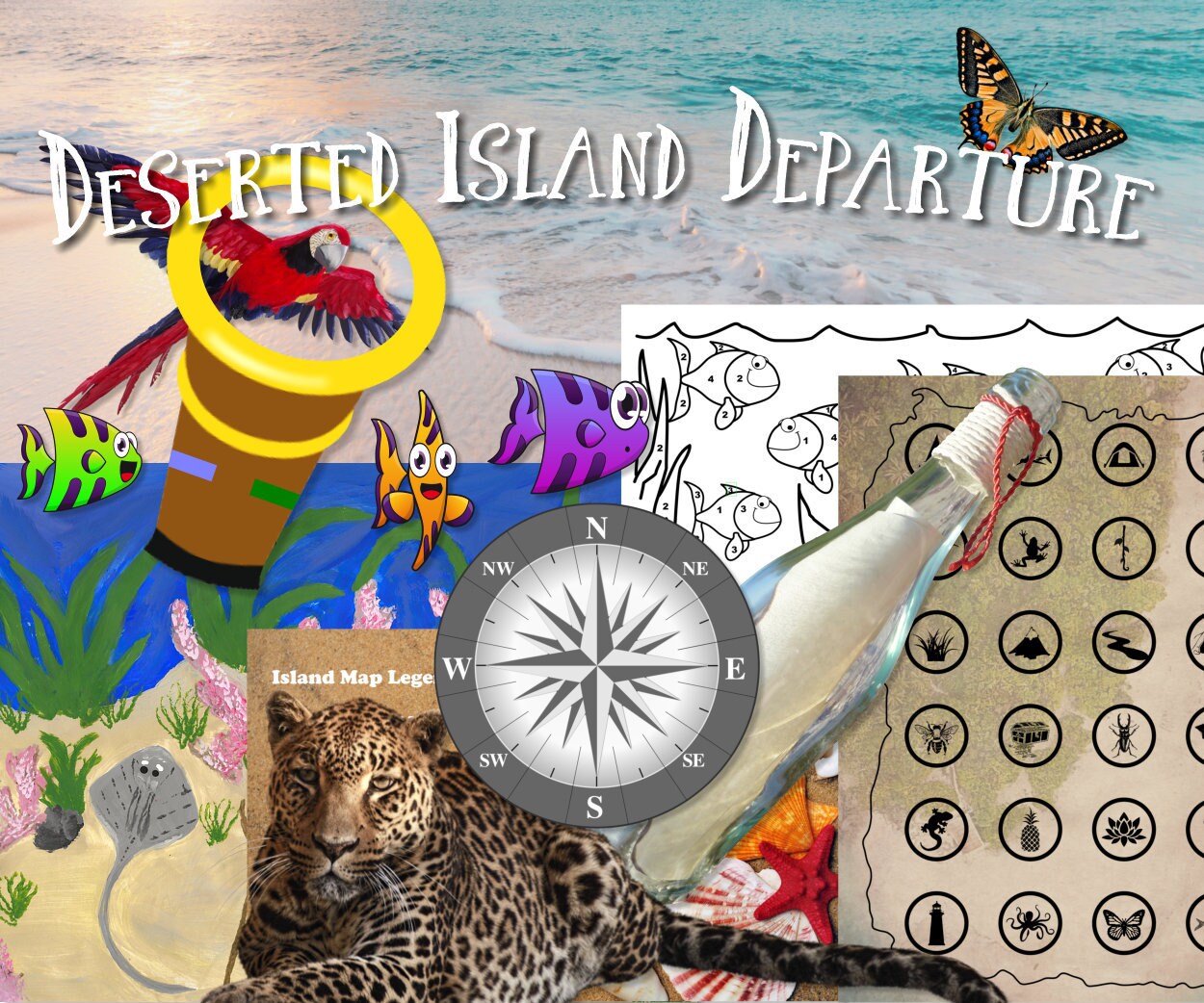 Escape Room Game Printable Tropical Island Escape Kit Diy Etsy