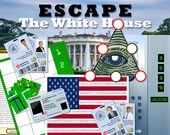 Escape Room Game | Printable Adult DIY Escape Game | USA Escape Puzzle Game Kit | Escape the White House