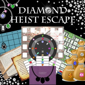 Escape Room Game | Printable DIY Party Game Kit | Diamond Heist Escape