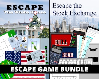 Escape Game Bundle | 2-Pack Printable Escape Room | Escape the White House and Escape the Stock Exchange