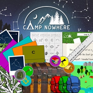 Escape Room Game Printable | Family Adventure Puzzle Game | Kids DIY Escape Game Activity | Camp Nowhere
