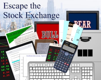 Escape Room Game | Printable Stock Market DIY Adult Party Game Kit | Escape the Stock Exchange