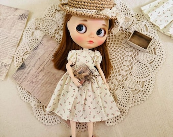 Handmade Floral Dress for Blythe Dolls, Obitsu 22/24, NeoBlythe