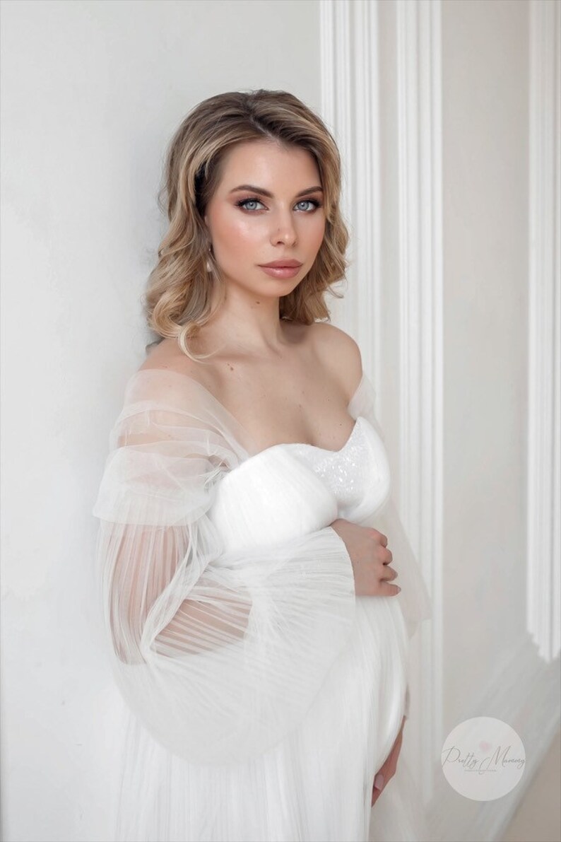 Long White Maternity Dress belle for Photo Shoot Maternity Etsy