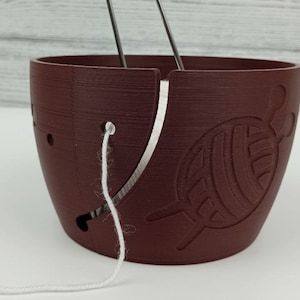 Yarn Bowl - 3D Printed Yarn Bowl – Brown Knitting Bowl