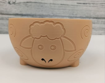 3D Printed Yarn Bowl – Sheep Design PLA Plastic Knitting Bowl