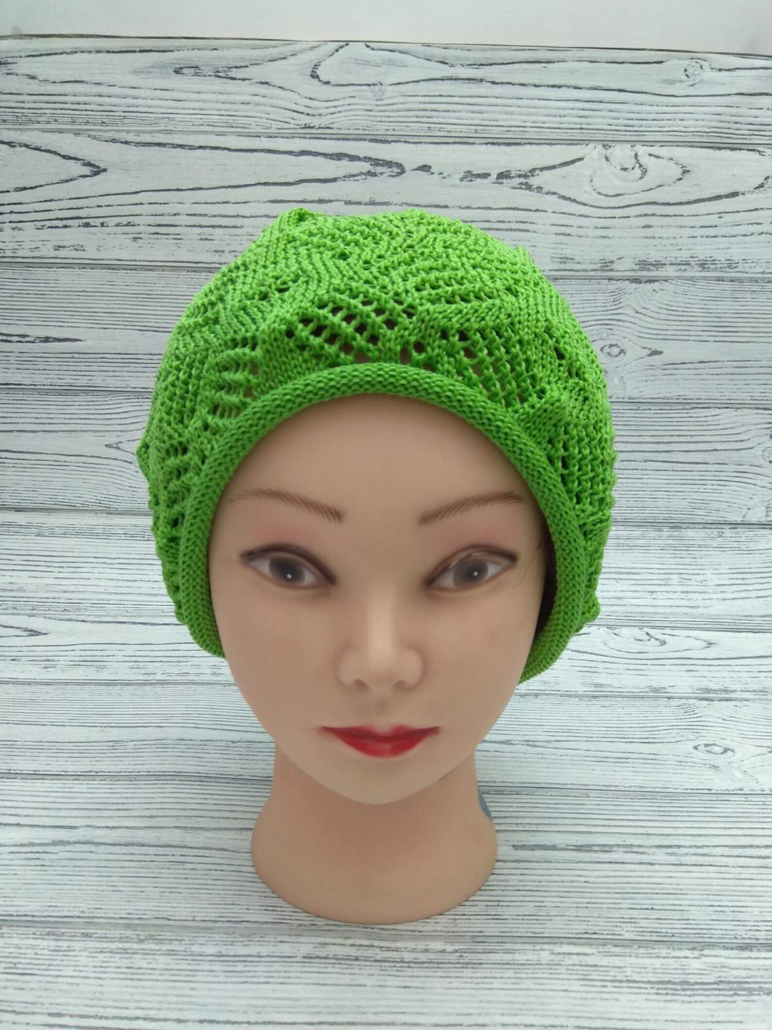 Summer Beret Hat Green Summer Cotton Summer Berets Knitted Etsy Denmark