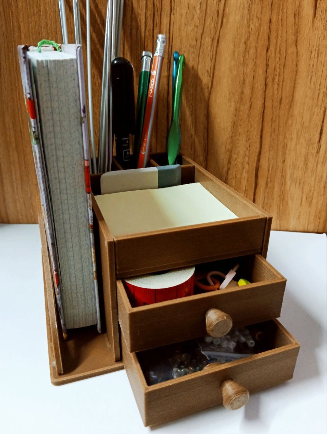 3D Printed Desk Organizer for Stickers and Pen Holder Modern Office