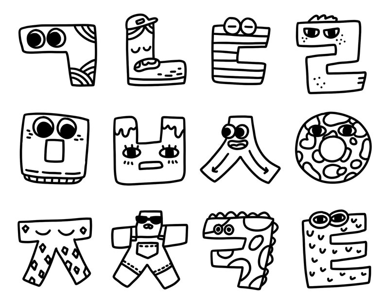 printable korean alphabet hangul fun coloring page for kids etsy