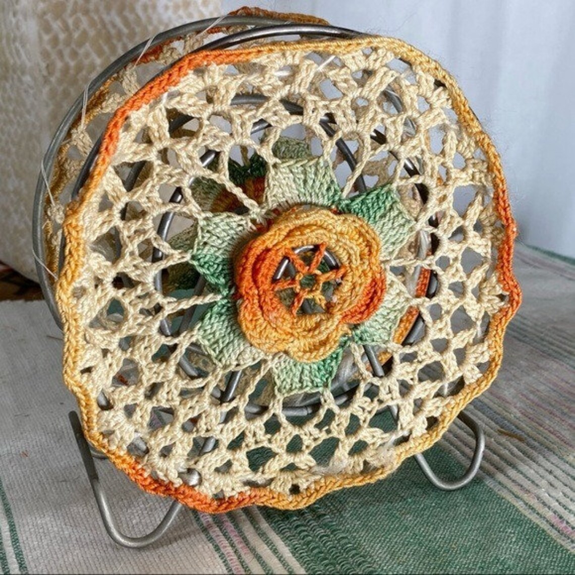 Vintage Crochet Doily Napkin Holder Etsy