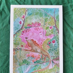 Iguana soleada - Impresión giclée A6 / Tarjeta de notas