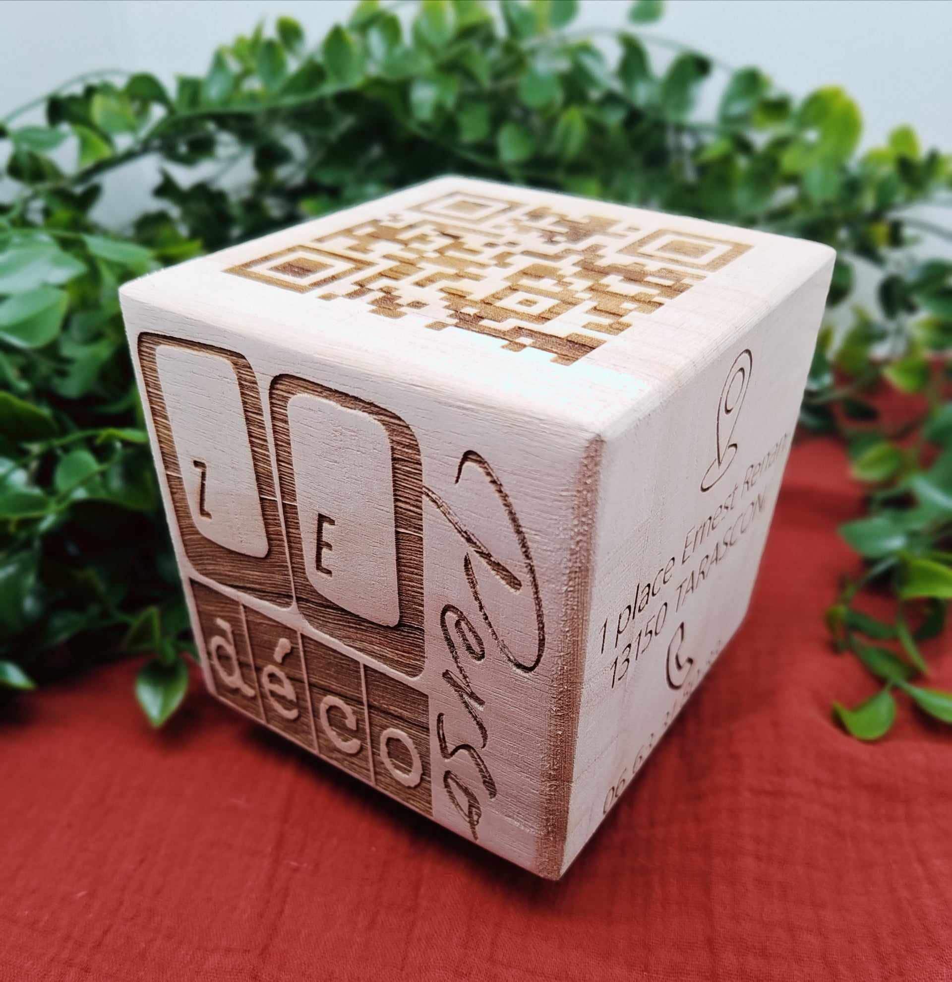 Large Wooden Cube Signage Company Qr Code Social Networks - Etsy