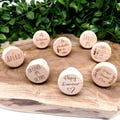 Personalized wooden stopper for wine and champagne bottle wedding baptism birth witness Christmas dad grandpa godfather