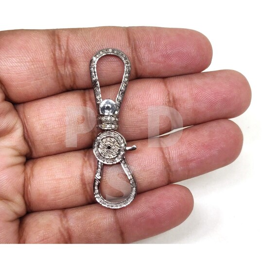 Pave diamond deals lobster clasp