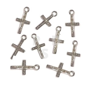 1 Pc Pave Diamond Cross Charm Pendant  15X10mm, Diamond Oxidized Cross Pendant, Cross Charm Pendant, Diamond Pendant