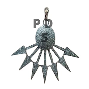 1 Pc Pave Diamond Pendant, Pave Diamond Disc Arrow Pendant, , Pave Diamond Jewelry, Designer Pendant, Handmade Pendant