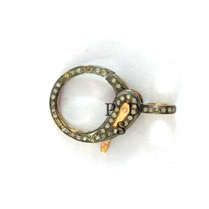 1 Pc Pave Diamond Lobster, Pave Diamond Clasp,  Handmade Lock, Diamond Clasp 23X14mm, Diamond Fish Lobster Lock Jewelry
