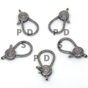 Pave Diamond Lobster Lock, Pave Diamond Lobster Clasp, Pave Diamond Jewelry, Pave Diamond Clasp, Pendant Lobster Lock, Handmade Diamond Lock