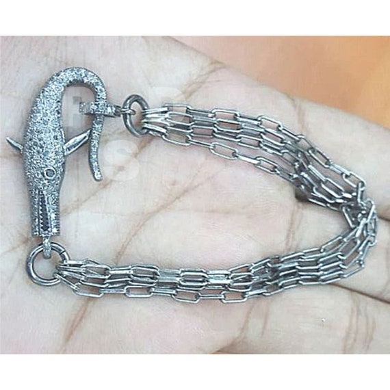 14K Gold Diamond Lobster Clasp Link Chain Bracelet – Johnsen Diamond
