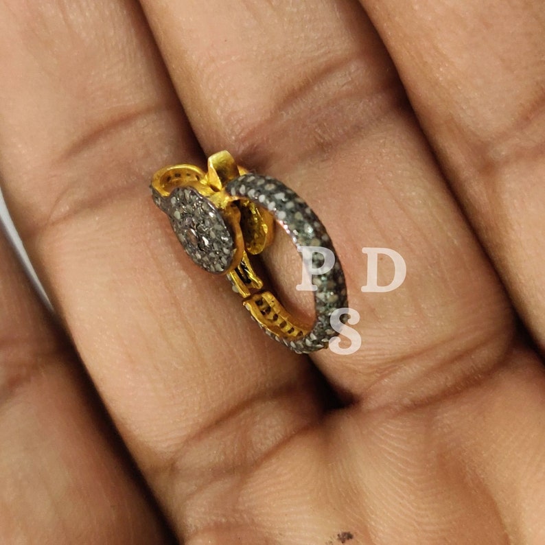925 Sterling Silver Pave Diamond Lobster Lock Clasp Pave Diamond Findings 1 Pc Pave Diamond Clasp Pave Diamond Lobster Lock 21X15mm