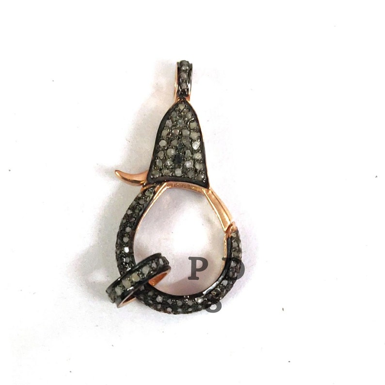 Diamond Lobster Lock 30X14mm 925 Sterling Silver Pave Diamond Lobster 1 Pc Pave Diamond Lobster Clasp Pave Diamond Clasp