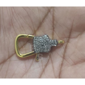Pave Diamond Lobster Lock Clasp, , Pave Diamond Clasp, Pave Diamond Lobster, Diamond Lobster Lock 30X15mm