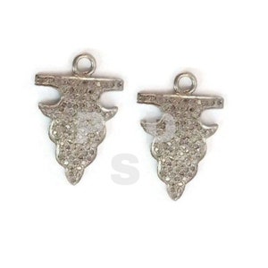 Pave Diamond Arrowhead Charm, Pave Diamond Charm, Pave Diamond Arrowhead Pendant, Pave Diamond Pendant, Arrowhead Size 20X15, Handmade Charm