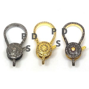 Pave Diamond Lobster Lock, Pave Diamond Lobster Clasp, Pave Diamond Clasp, Pave Diamond Lock, Pave Diamond Thick Lock, Handmade Lobster Lock