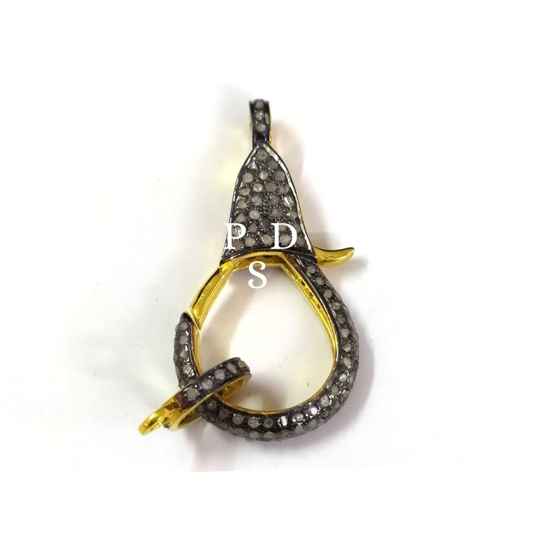 Diamond Lobster Lock 30X14mm 925 Sterling Silver Pave Diamond Lobster 1 Pc Pave Diamond Lobster Clasp Pave Diamond Clasp
