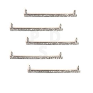 Pave Diamond Bar Connector, Pave Diamond Straight Bar Connector, Diamond Double Bail Connector, Pave Diamond Connector, Handmade Connector