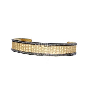 Pave Diamond Designer Bangle, Pave Diamond Bangle, Pave Diamond Jewelry, Handmade Jewelry, Sterling Silver Bangle, Pave Diamond Bracelet