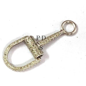 Pave Diamond Snaffle Bit Charm Bracelet in 925 Sterling Silver, Pave Diamond Bit Charm Pendant, Pave Diamond Snaffle Horse Bracelet, Bit