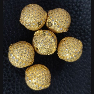 Pave Diamant Ball, Pave Diamant Perlen Größe 12 mm, handgemachter Schmuck, Pave Diamant Schmuck, Pave Diamant Ball Bead