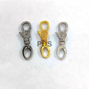 Pave Diamond Lobster Lock, Pave Diamond Clasp, Pave Diamond Lock, Lock Size 34X15mm, Handmade Lock, Pave Diamond Double Side Lock, Clasps