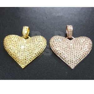 1 szt. wisiorek z diamentowym sercem, wisiorek z diamentowym sercem, piękny wisiorek z diamentowym sercem 19 x 17 mm, biżuteria z diamentami