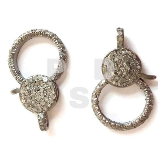Pc Pave Diamond Round Lobster Clasp, Pave Diamond Lobster Lock, Pave  Diamond Lobster, Pave Diamond Jewelry 31X18mm