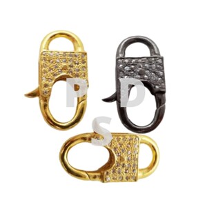Pave Diamond Padlock Clasp, , Pave Diamond Clasp, Pave Diamond Lobster Lock Clasp, Diamond Lobster Lock, Handmade Clasp