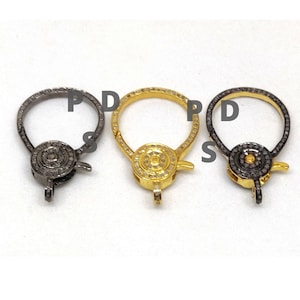 Pave Diamond Lobster Lock, Pave Diamond Lobster Clasp, Diamond Lock Size 30X20mm, Pave Diamond Lock, Handmade Lobster Lock, Diamond Clasp