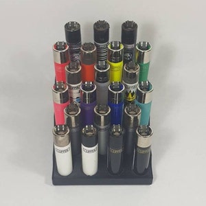 21-delige Clipper-displaystandaard met opbergvak aan de achterkant - biedt plaats aan 21 Clipper-aanstekers