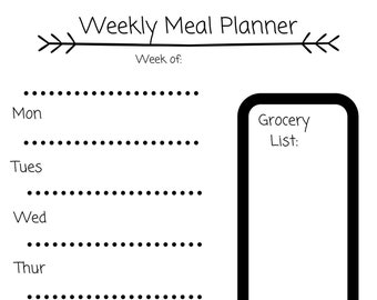 BW Weekly Meal Planner