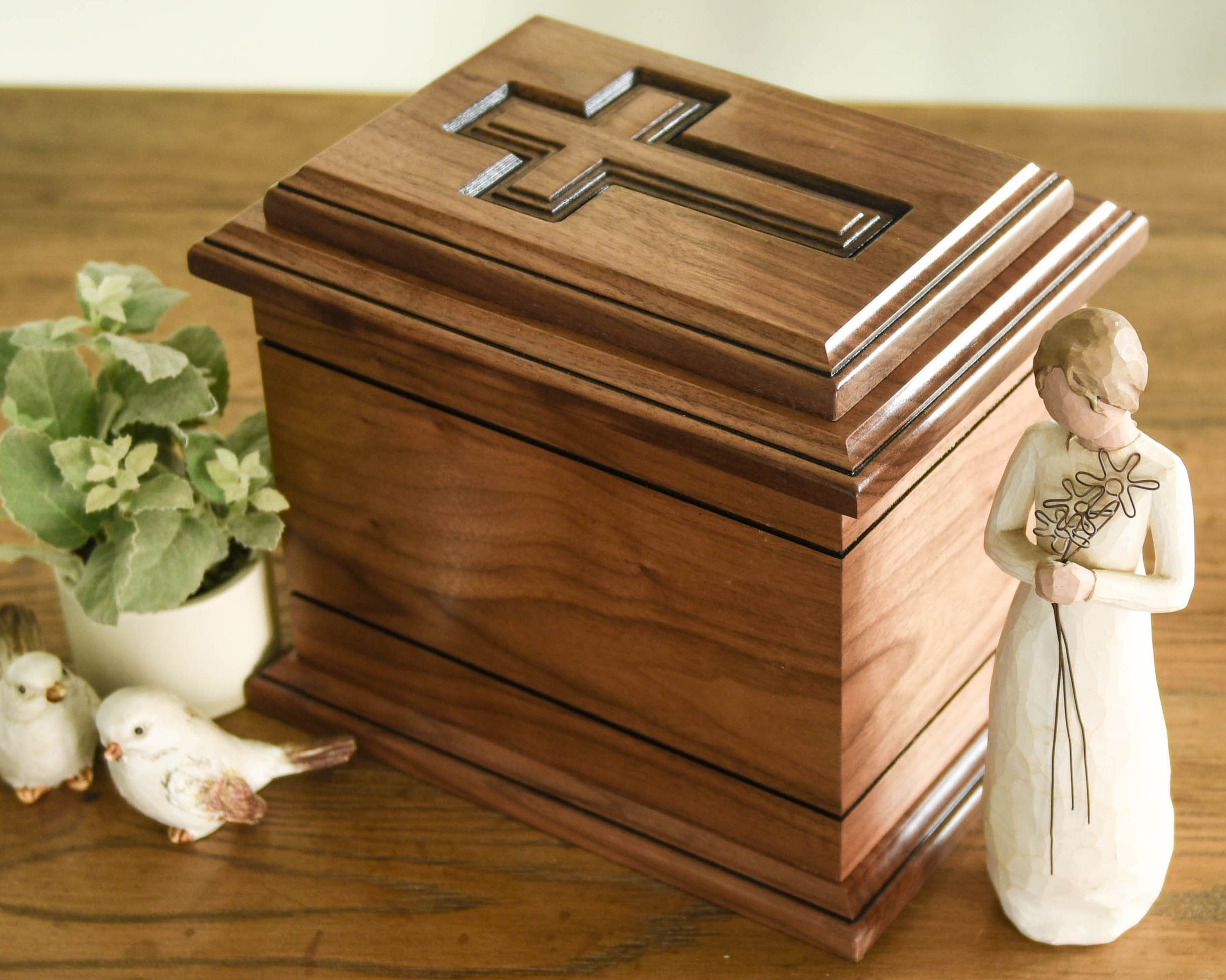 Christian Urns Urn with Cross Urns Personalized Wood Urn Etsy