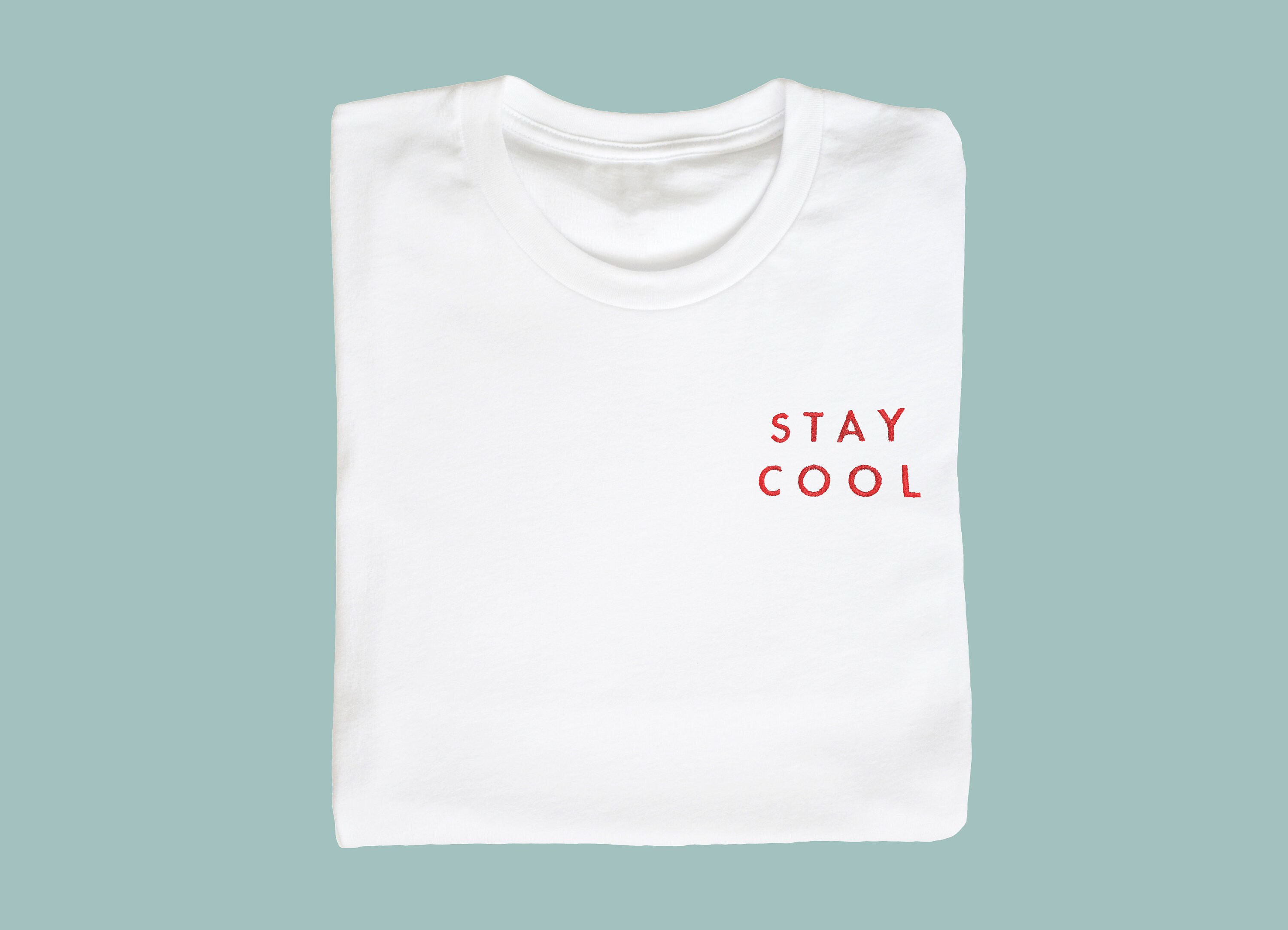 Stay cool embroidered short sleeve crew neck unisex shirt  etsy