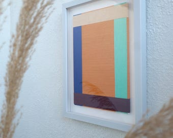 Handgemaakte glasvezelmuurkunst, geometrische textielkunst, modern huisdecor