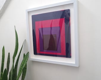 Geneste tinten 8, textielkunst, moderne geometrische wanddecoratie van vezels, ingelijste woondecoratie