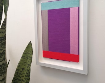 Handmade Textile Art, Geometric Fiber Wall Decor, Modern Woven Hanging