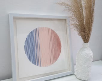 Zachte cirkelvormige papieren borduursels, handgemaakte vezelkunst, ingelijste muurdecoratie