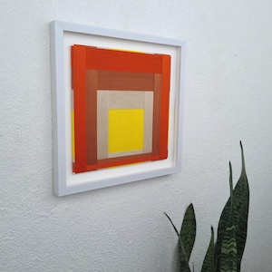Nested Hues 3, Tessile Tessile, Tessile Moderno, Fatto a Mano, Arazzo da Parete, Arte in Fibra, Decorazione per la Casa, Decorazione da Parete, Arte Tessile Con Cornice,
